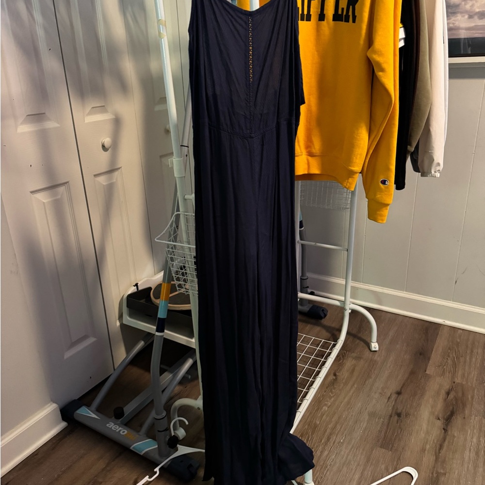 Roxy Blue One Shoulder Pleated Gown